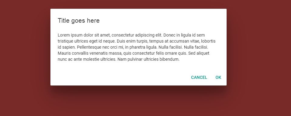 bootstrap material design dialog