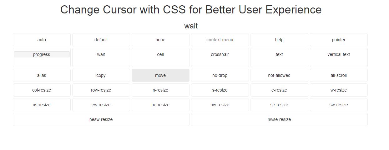 change the cursor pointer css