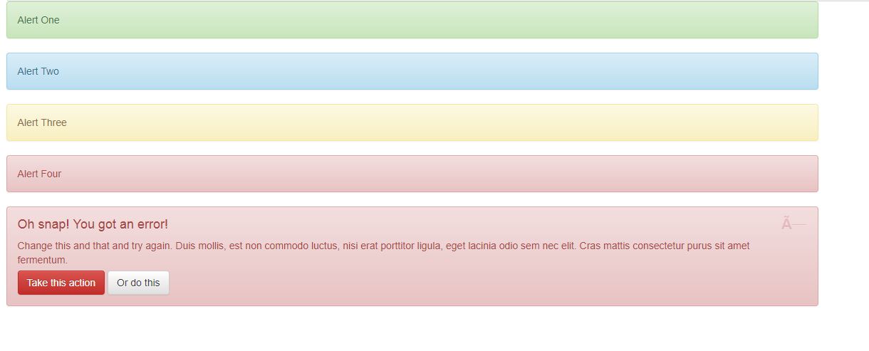 Bootstrap Alerts, Warning, Error, Success Messages
