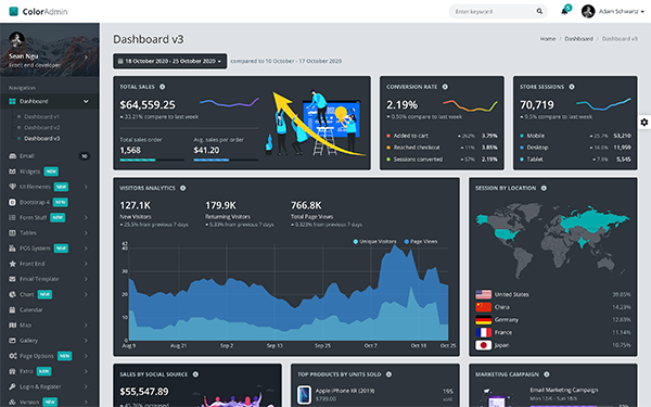 Color Admin - 6 Admin Template + 5 Frontend