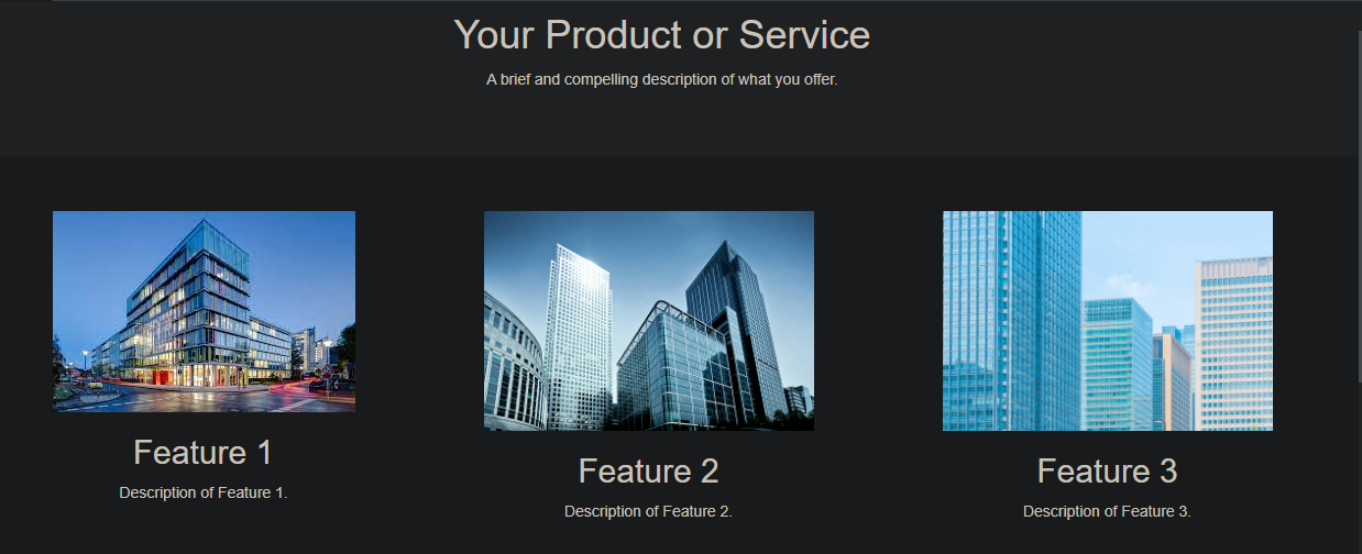 landing page with form register