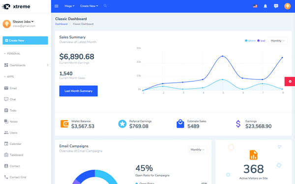 Dashboard  Xtreme - Angular 16 Admin Template