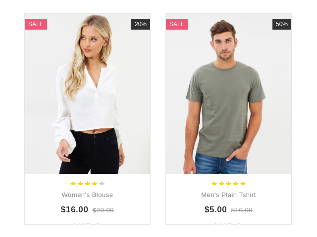 Product Shopping Grid Styles