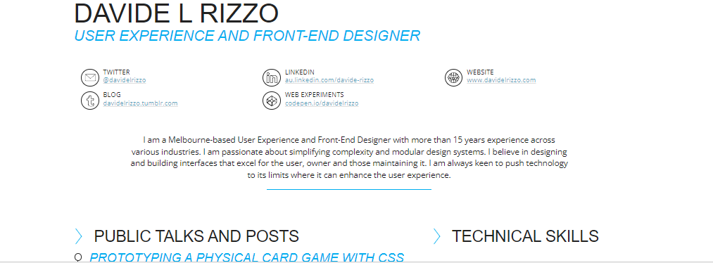 Personal resume template html