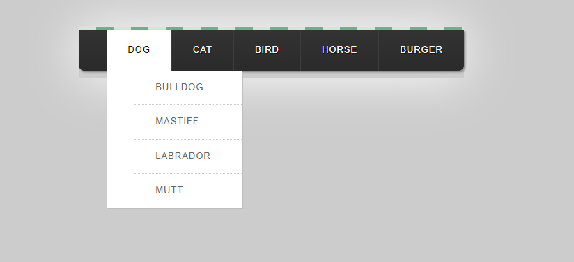 css only dark menu