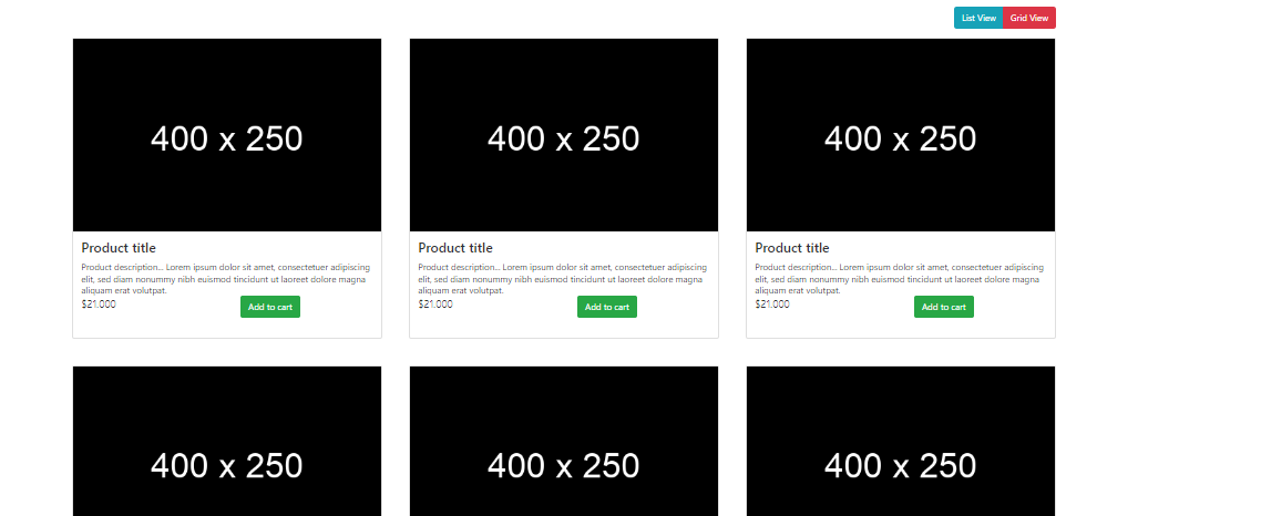 Example snippet - How to create  List/Grid View With Bootstrap, Switcher and jQuery
