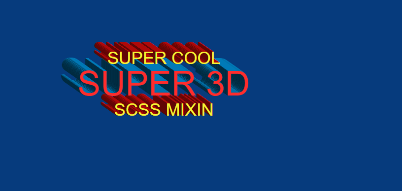 Example snippet - Realism Meets 3D Typography with SCSS