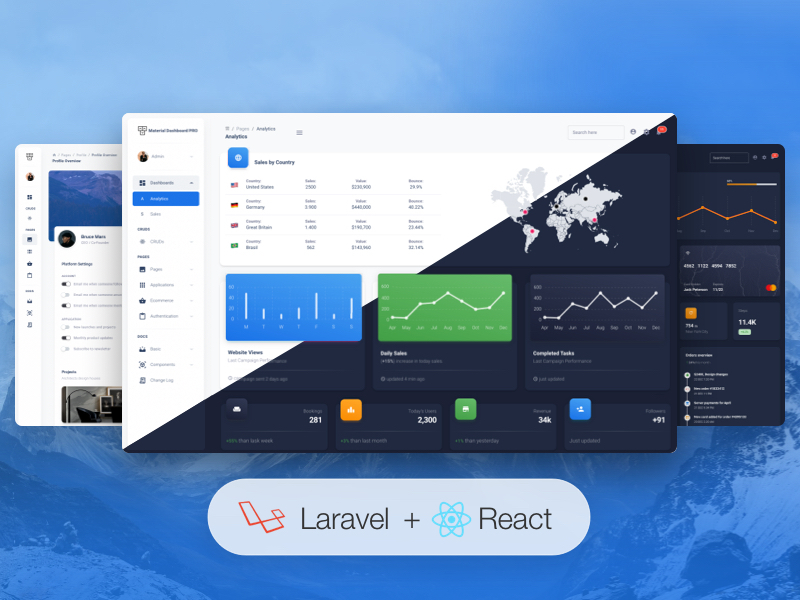 React Material Dashboard PRO Laravel - Full Stack Admin Template with MUI & Laravel API Integration