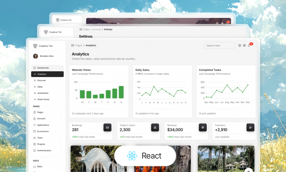 React Admin Template with 200+ Components – Material Dashboard 3 PRO for Web Apps