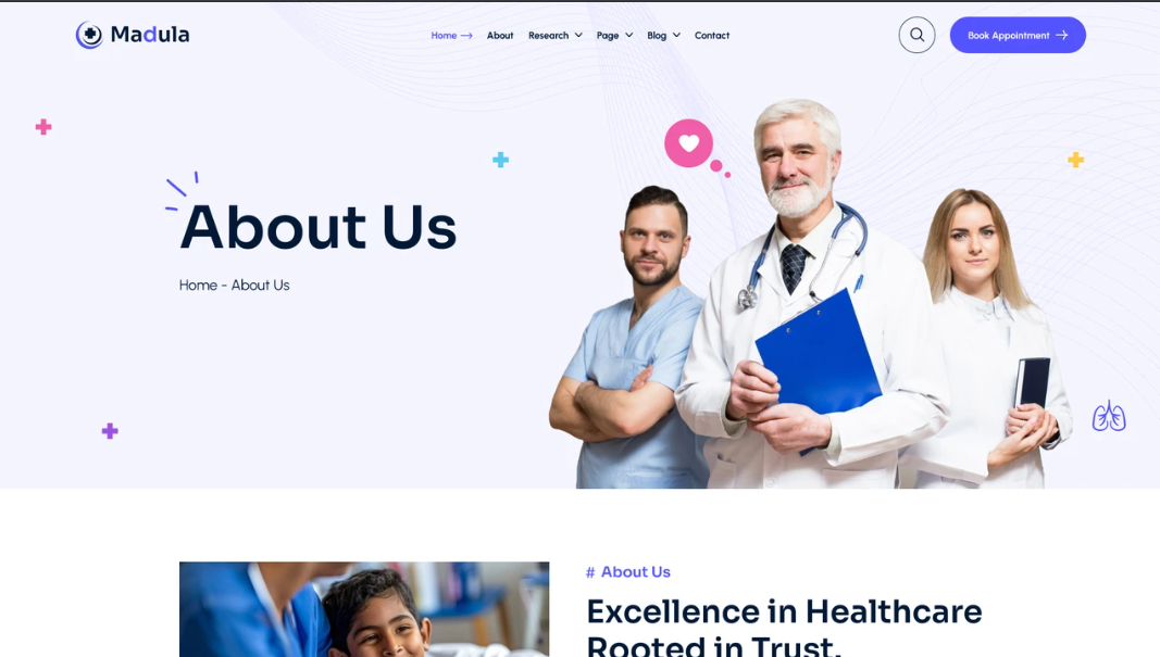 Madula – Smart, Clean, and Customizable Figma Template for Health Services