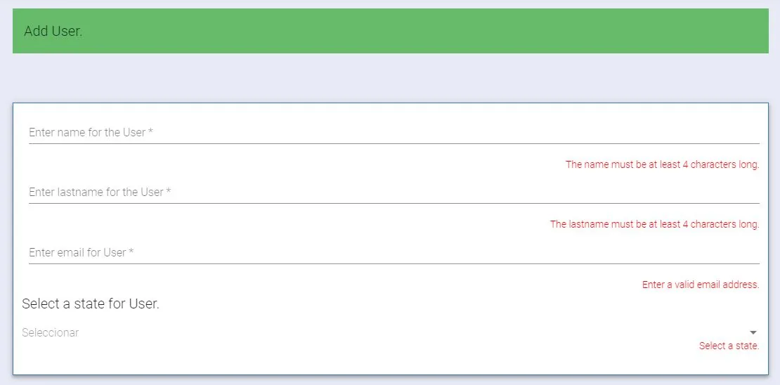 Angular 6 add-user form with field validation